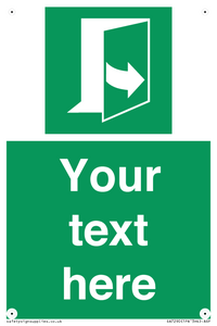 Custom sign safe condition door opens pulling left hand side